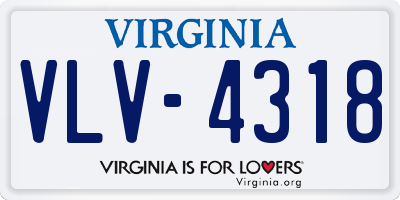 VA license plate VLV4318