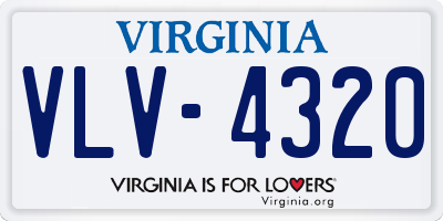 VA license plate VLV4320