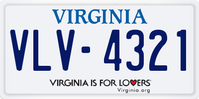 VA license plate VLV4321