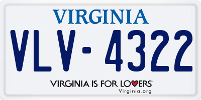 VA license plate VLV4322