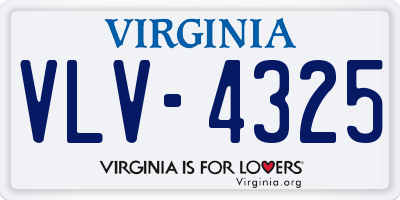 VA license plate VLV4325