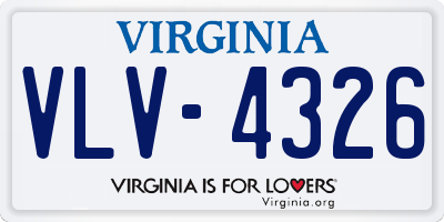 VA license plate VLV4326