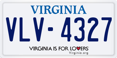 VA license plate VLV4327