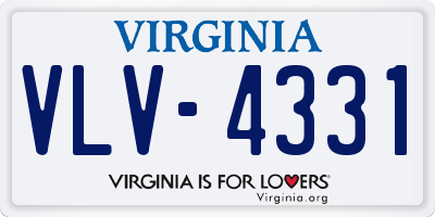 VA license plate VLV4331