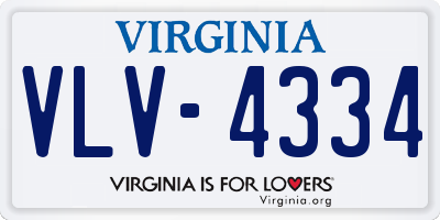 VA license plate VLV4334