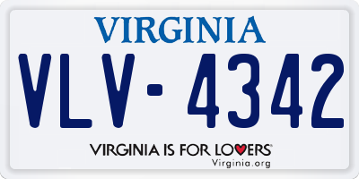 VA license plate VLV4342