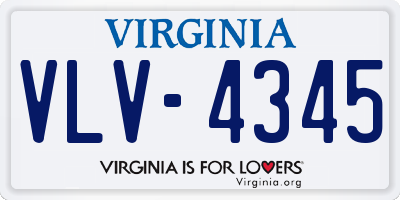 VA license plate VLV4345