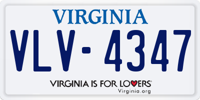 VA license plate VLV4347