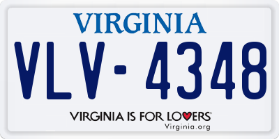 VA license plate VLV4348