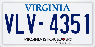 VA license plate VLV4351