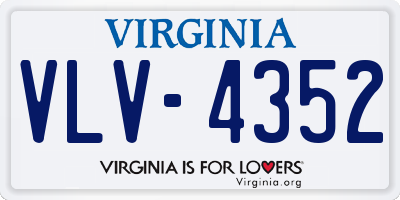 VA license plate VLV4352