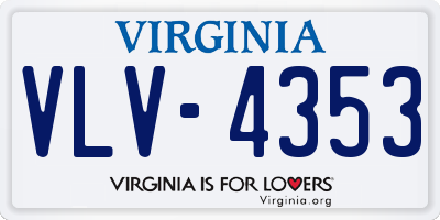 VA license plate VLV4353