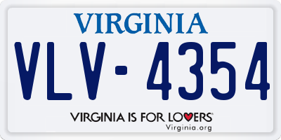 VA license plate VLV4354