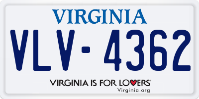VA license plate VLV4362