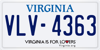 VA license plate VLV4363