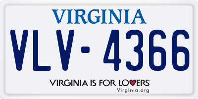 VA license plate VLV4366
