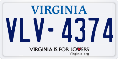 VA license plate VLV4374