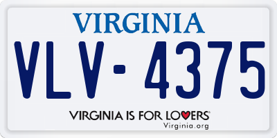 VA license plate VLV4375