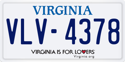 VA license plate VLV4378