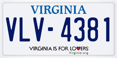 VA license plate VLV4381