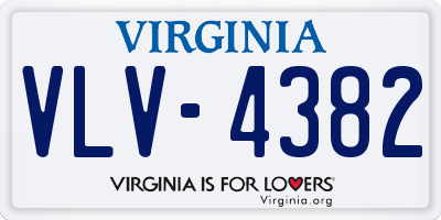 VA license plate VLV4382