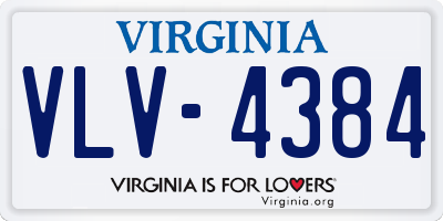 VA license plate VLV4384