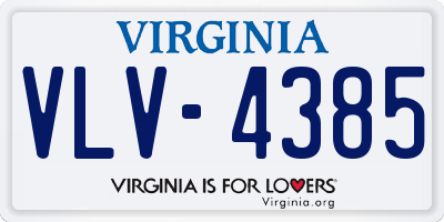 VA license plate VLV4385