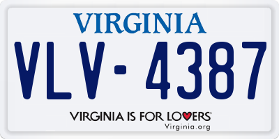 VA license plate VLV4387