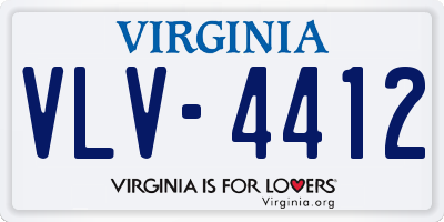 VA license plate VLV4412