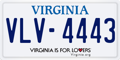 VA license plate VLV4443