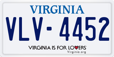 VA license plate VLV4452