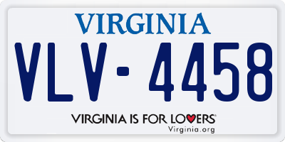 VA license plate VLV4458