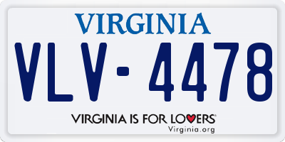 VA license plate VLV4478