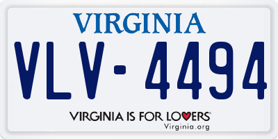 VA license plate VLV4494