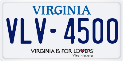 VA license plate VLV4500