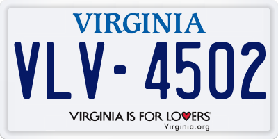 VA license plate VLV4502