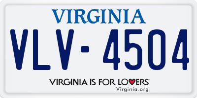 VA license plate VLV4504