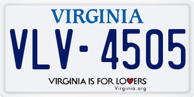 VA license plate VLV4505