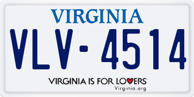 VA license plate VLV4514