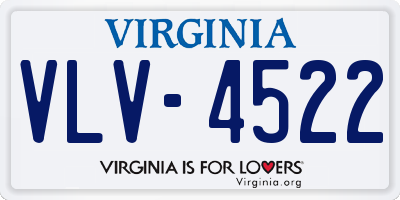 VA license plate VLV4522