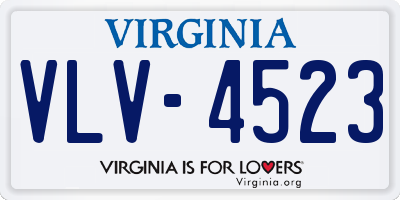 VA license plate VLV4523