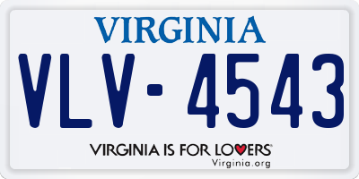 VA license plate VLV4543