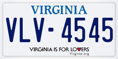 VA license plate VLV4545