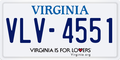 VA license plate VLV4551