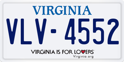 VA license plate VLV4552