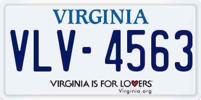 VA license plate VLV4563