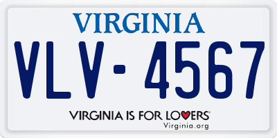 VA license plate VLV4567