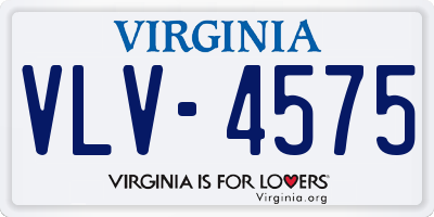 VA license plate VLV4575