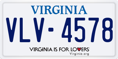 VA license plate VLV4578