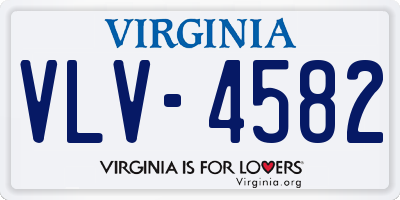 VA license plate VLV4582